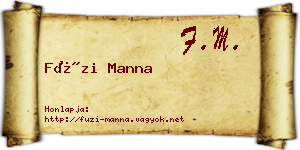 Füzi Manna névjegykártya